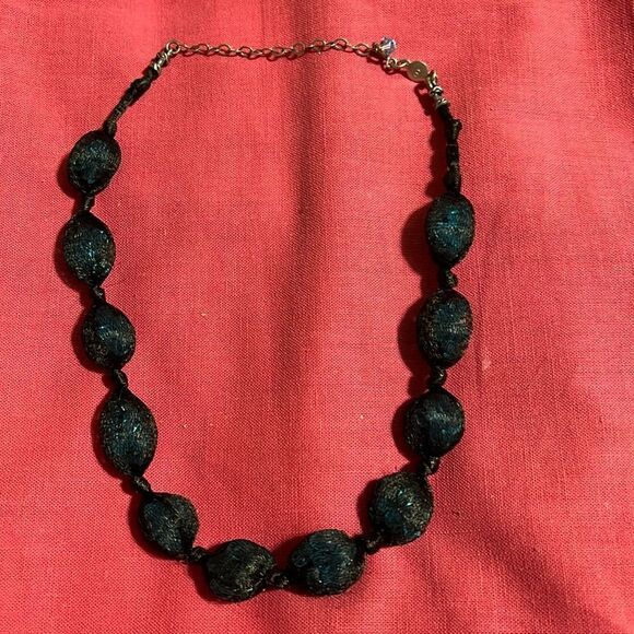 Lori Frantz Koenig Jewelry - LORI FRANTZ KOENIG necklace. Turquoise stones in black knit fabric. Stunning